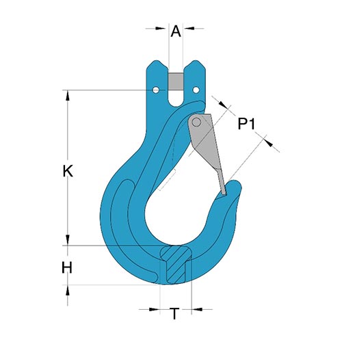 Gr10 Clevis Sling Hook with Latch drawing